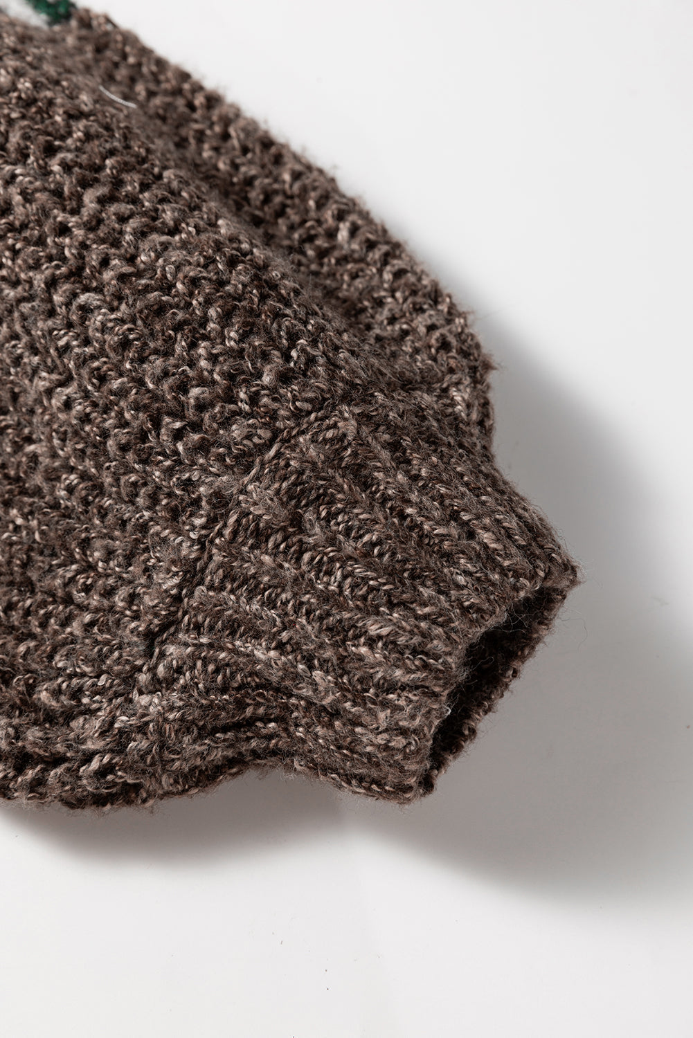 Colorblock Cable Knit Patchwork Tied Back Sweater