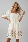Floral Puff Sleeve Babydoll Dress