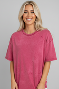 Solid Mineral Wash Short Sleeve Oversized Tee