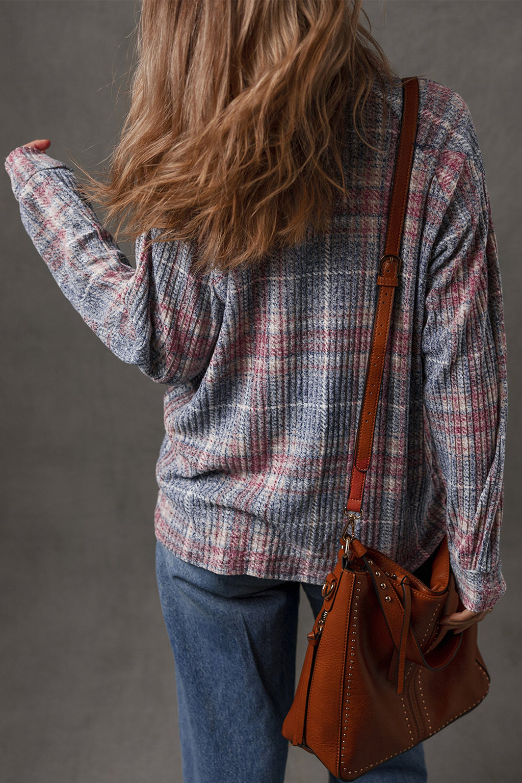 Plaid Textured Button-Up Chest Pocket Shirt