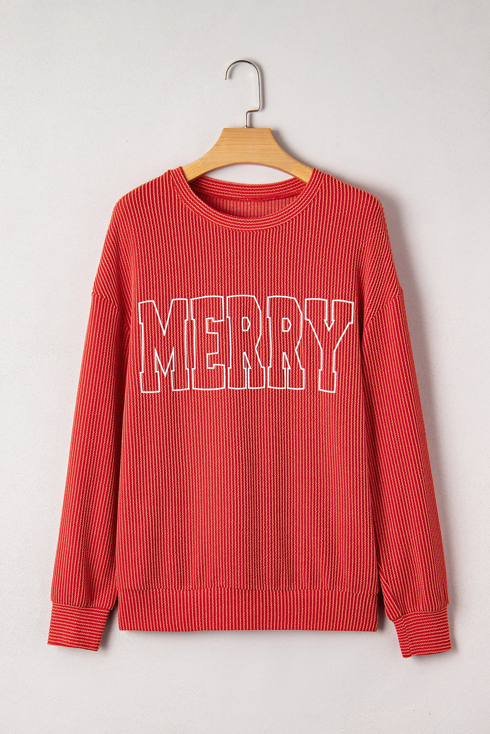 Christmas MERRY/JOLLY Letter Print Long Sleeve Top