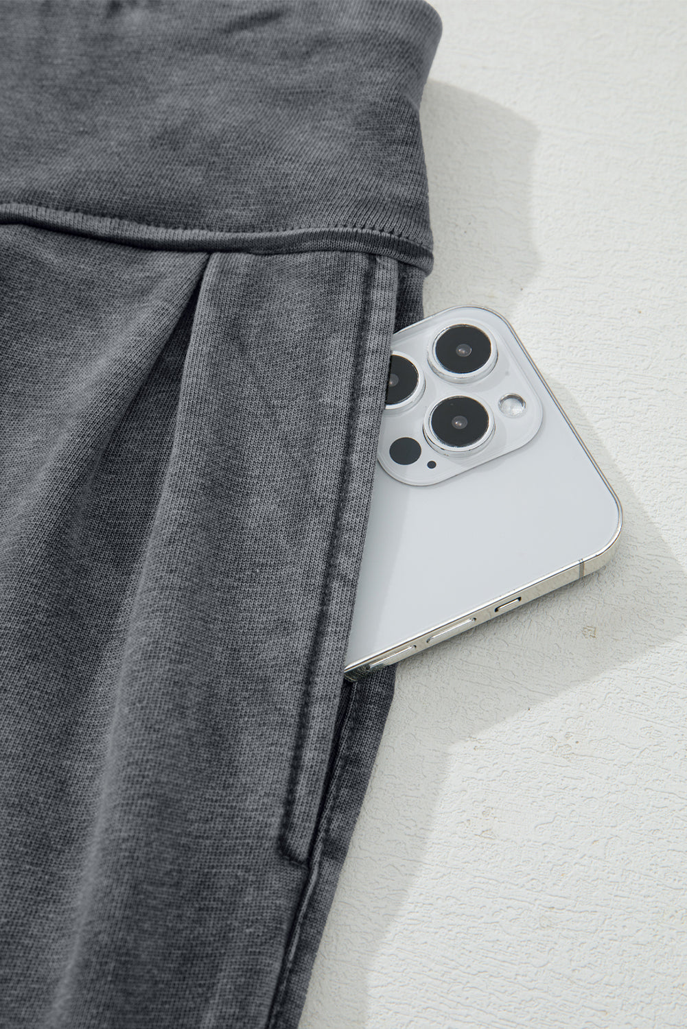 Solid Mineral Wash Jogger Style Pants