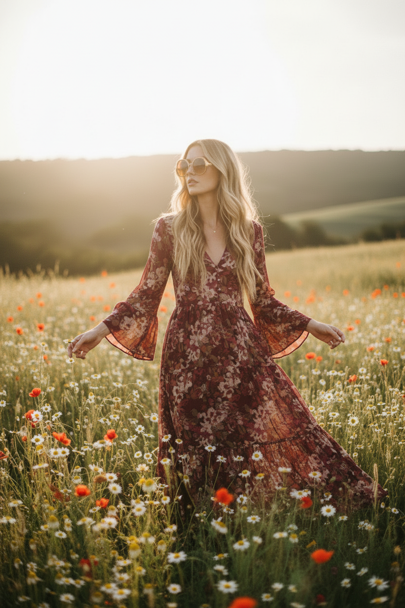 Burgundy wine dress version