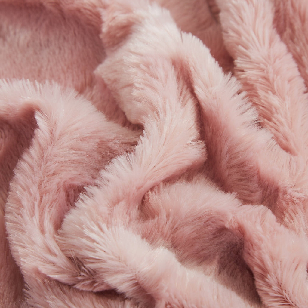 Tache Faux Fur Dusty Rose Gold Pink Throw Blanket (#7)