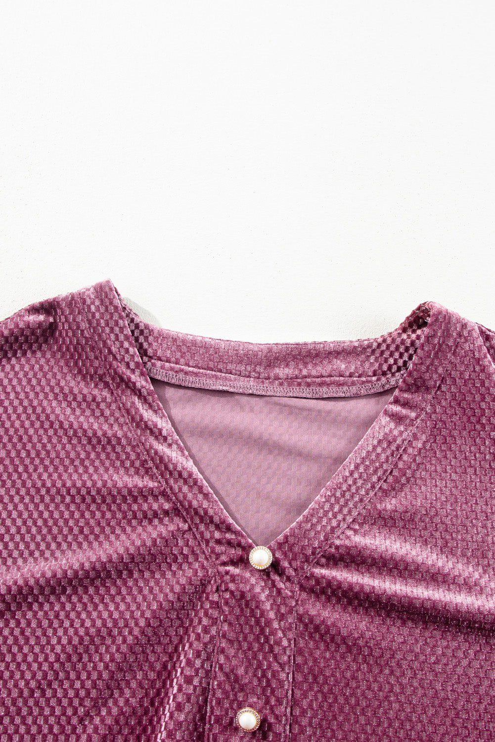 Plus Size Textured Velvet Buttoned Tiered Dress