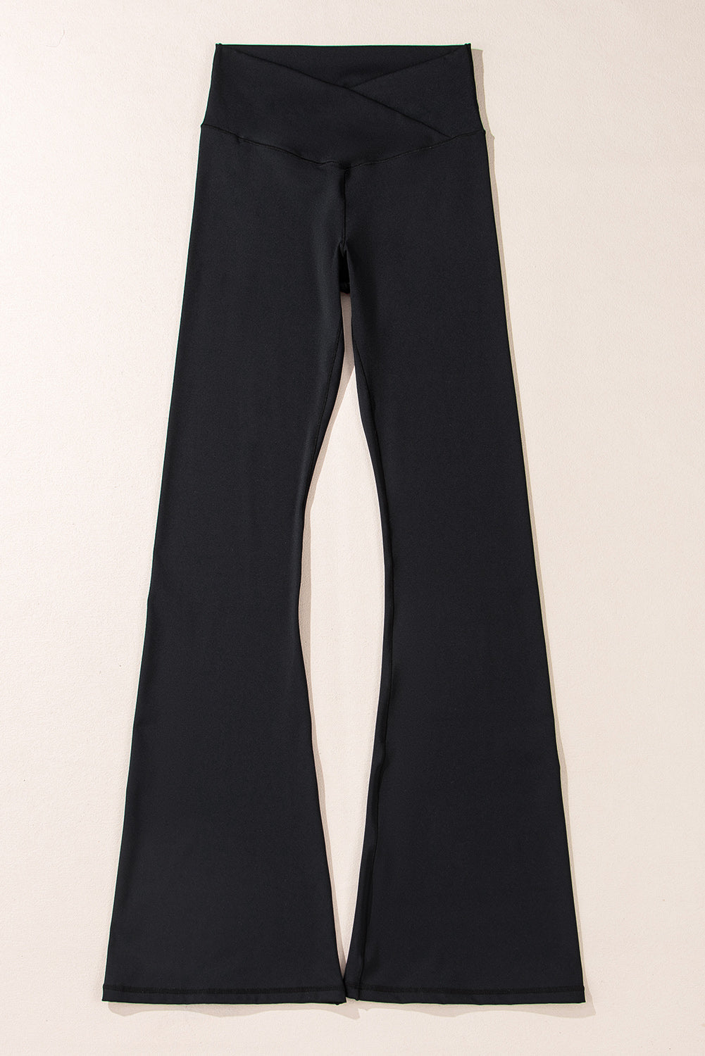 Solid V-Shape High Waist Flared Leggings