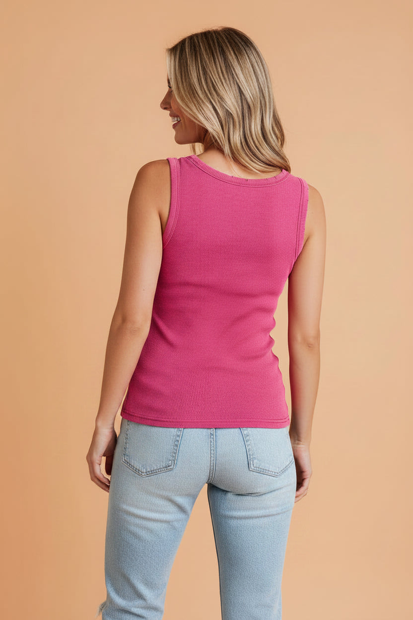 Solid Distressed Ribbed Mineral Wash Tank