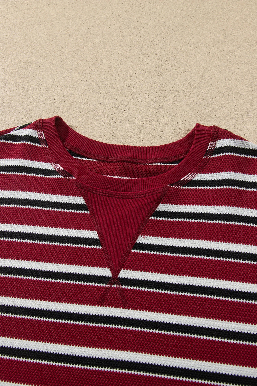 Stripe Drop Shoulder Puff Long Sleeve Top