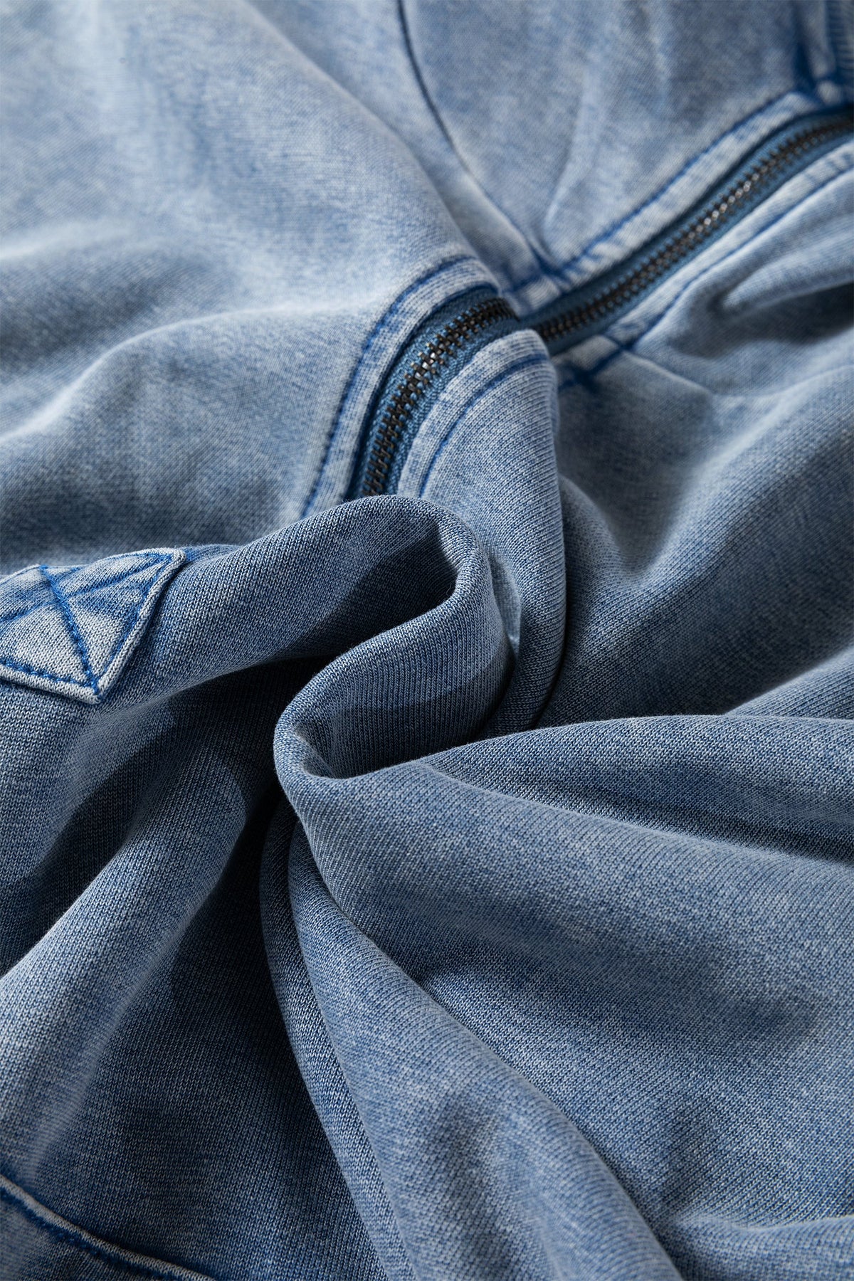 Solid Half-Zip Kangaroo Pocket Baggy Hoodie