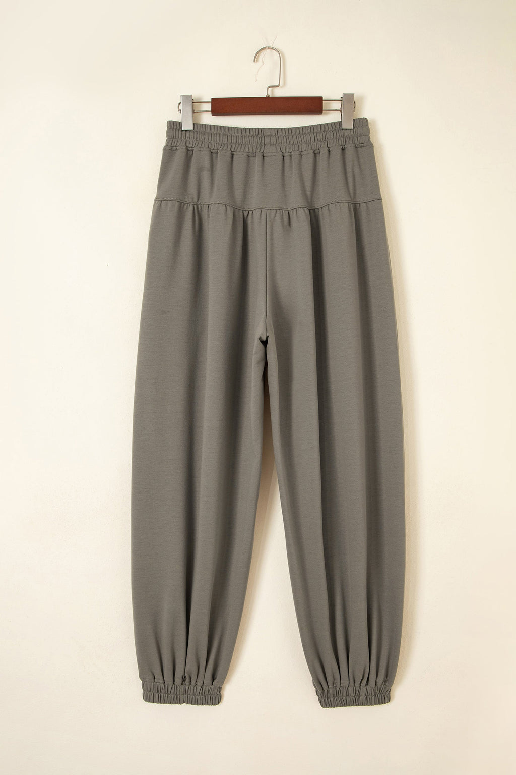 Solid Drawstring Elastic Waist Pants