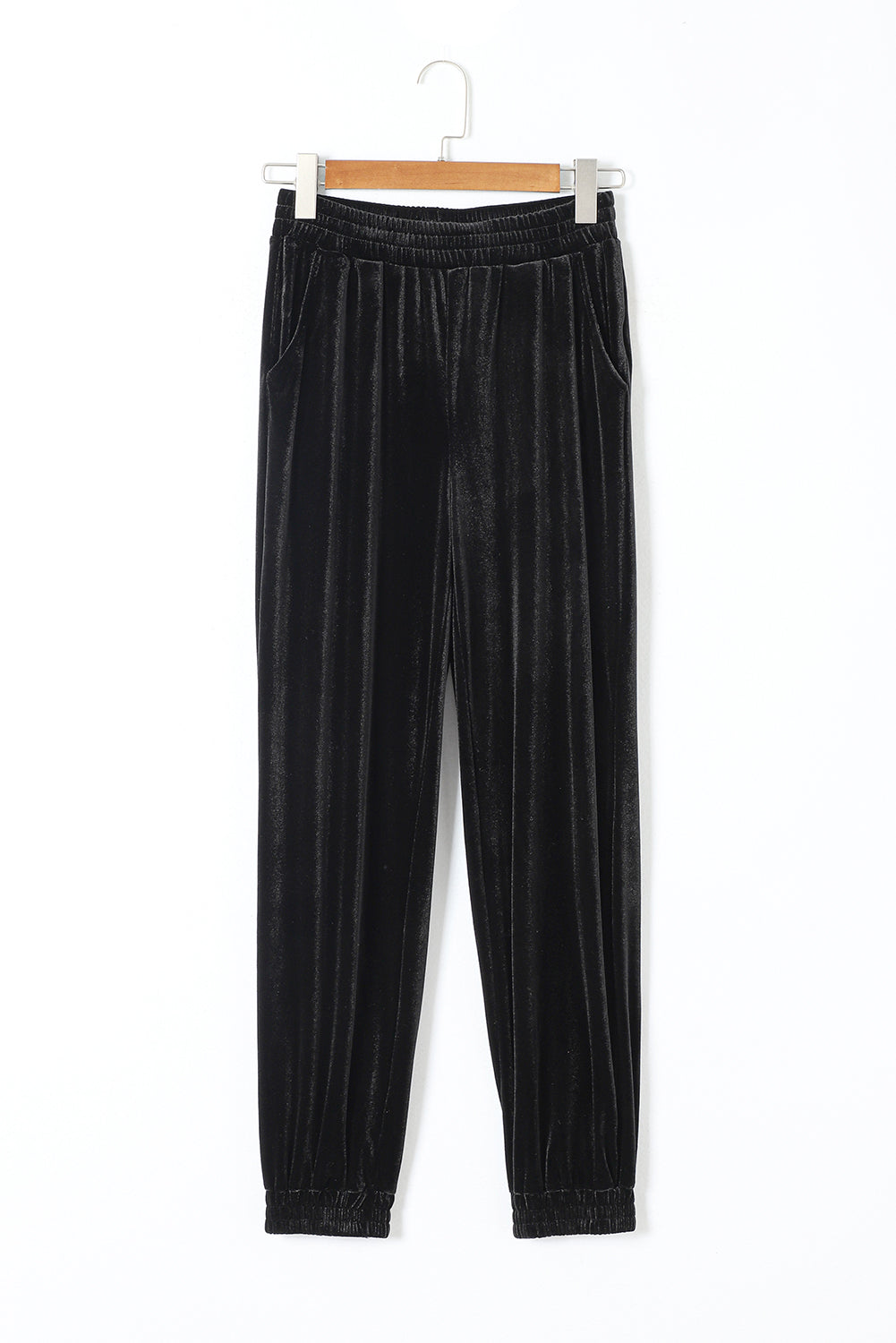 Solid Velvet Jogger Pants