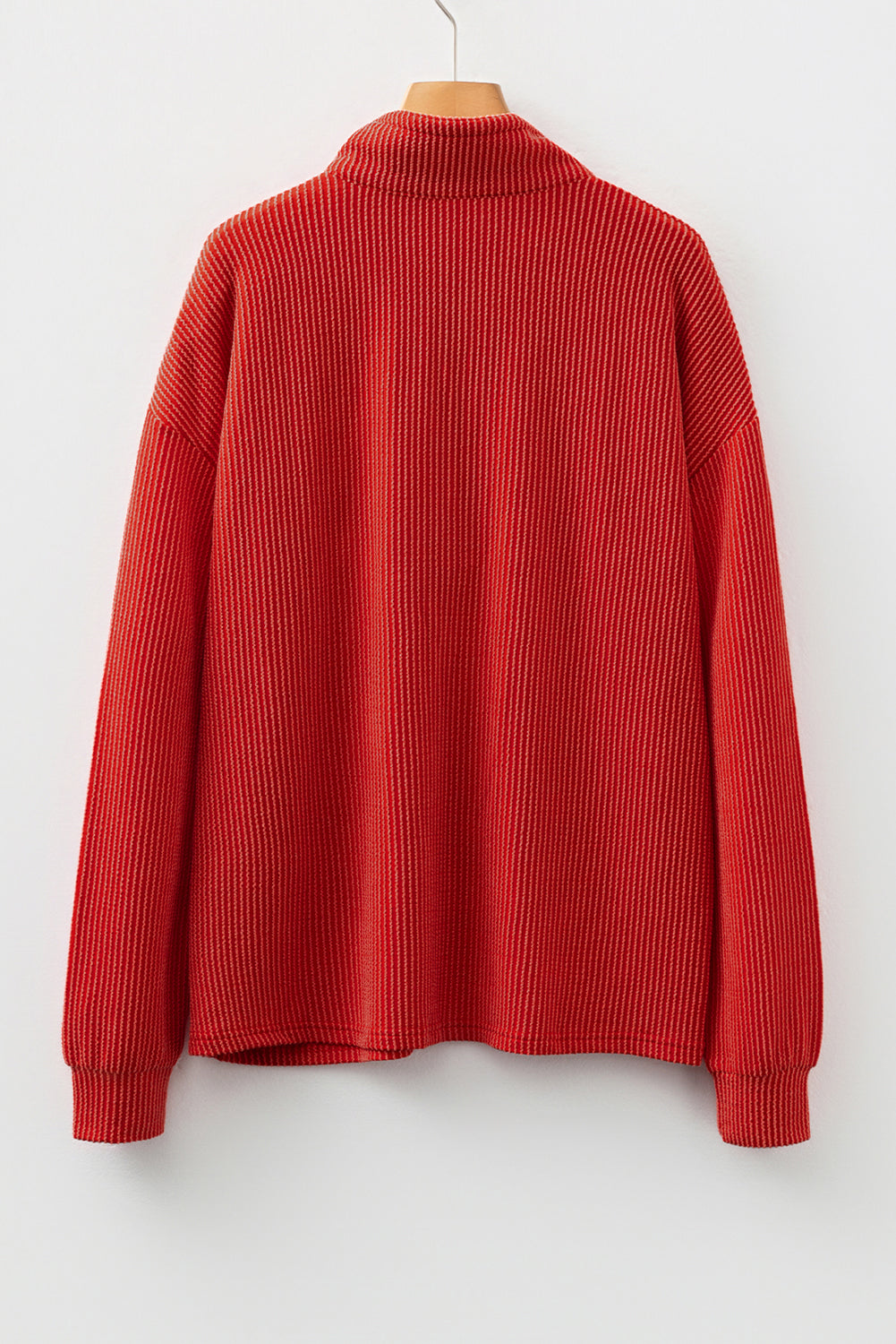 Corded Knit Half-Button Collared Top