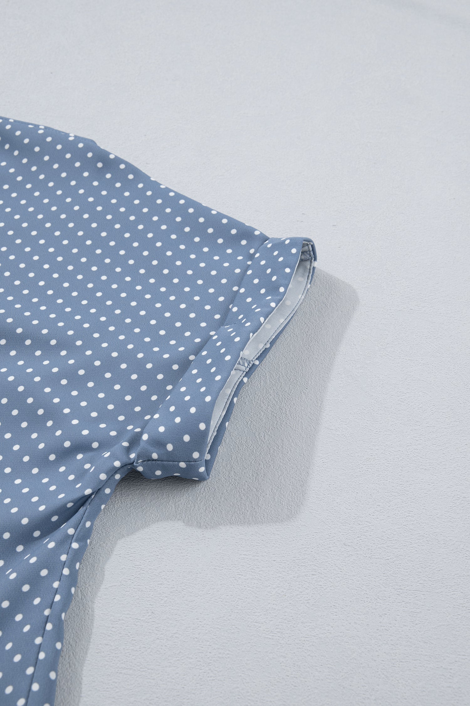 Polka Dot Cuffed Short Sleeve Shirt