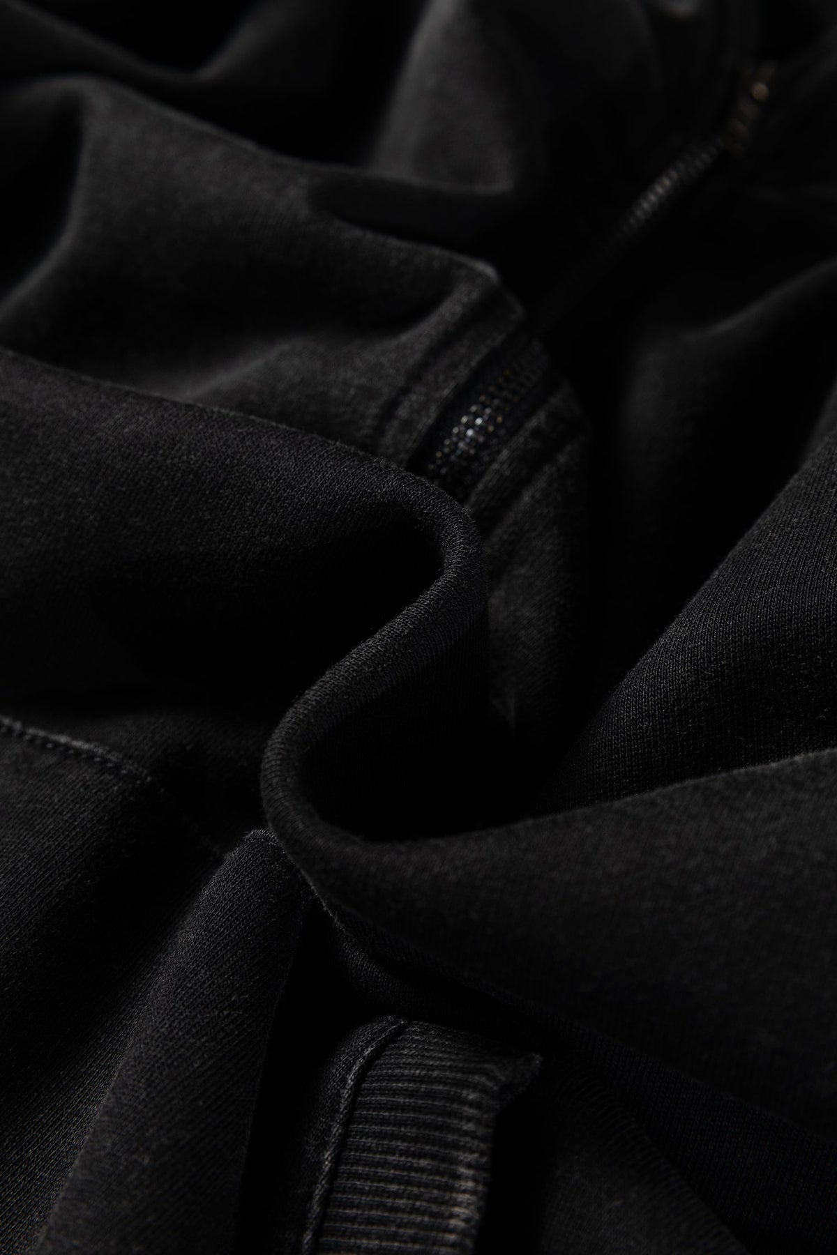 Solid Half-Zip Kangaroo Pocket Baggy Hoodie