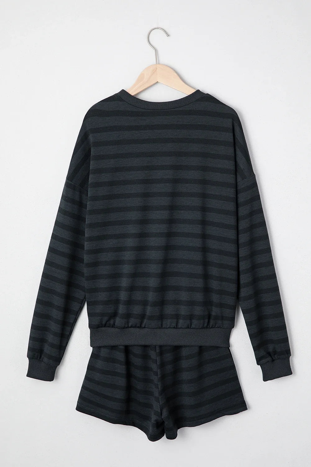 Stripe Long Sleeve Top & Shorts Set