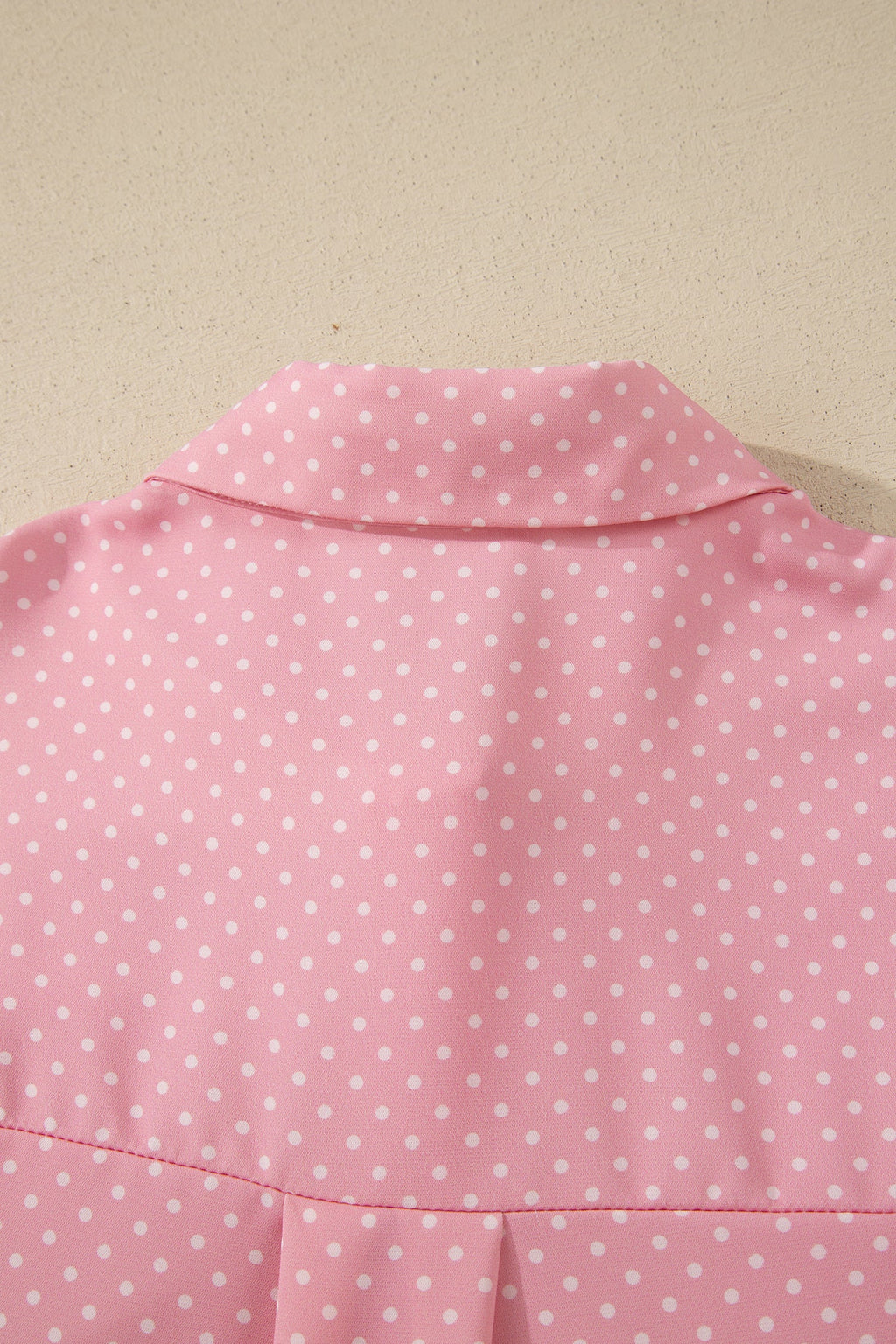 Polka Dot Cuffed Short Sleeve Shirt