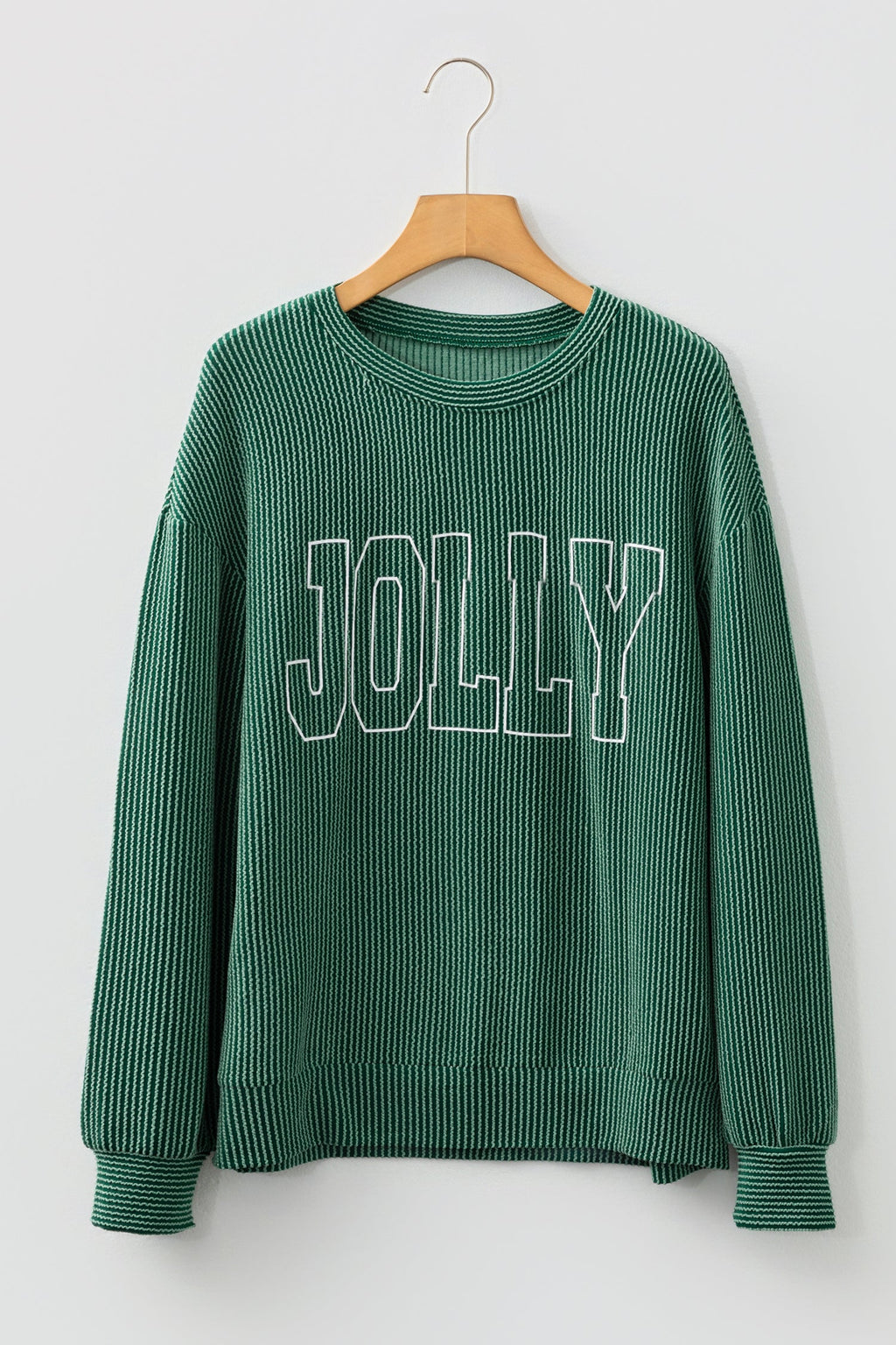 Christmas MERRY/JOLLY Letter Print Long Sleeve Top