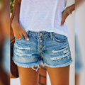 Women's Shorts Hot Pants Distressed Jeans Denim